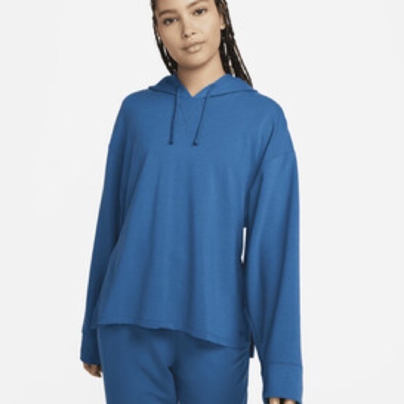 Nike | Yoga Dri-FIT Fleece Hoodie in Blue, Size M, NWT - Picture 1 of 8